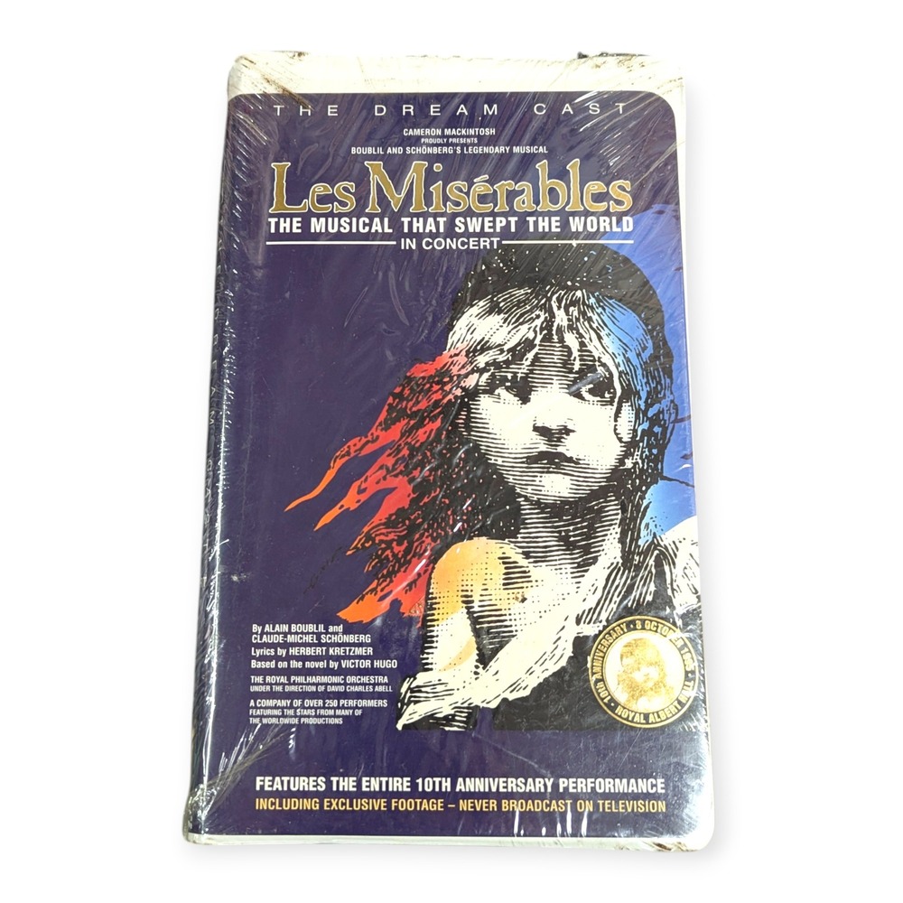Les Miserables The Dream Cast Concert VHS 10th Anniversary Royal Albert Hall NIB